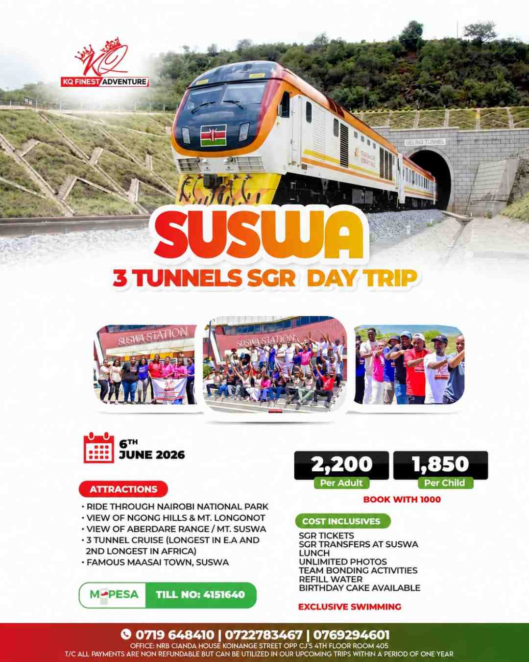 SUSWA 3 TUNNEL SGR DAY TRIP